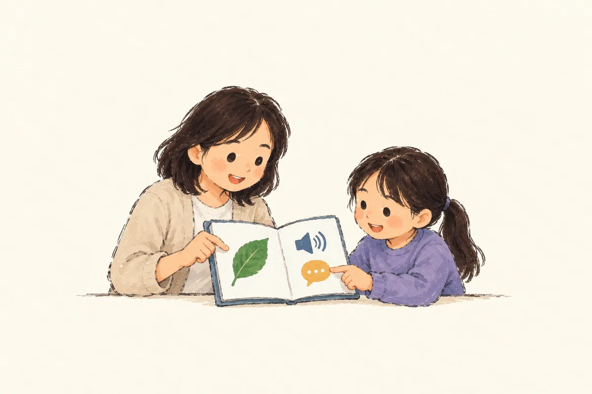 교사가 여러 접근·표현 방법을 담은 책을 펼치고 학생이 참여 방법을 고르는 간결한 스케치.
